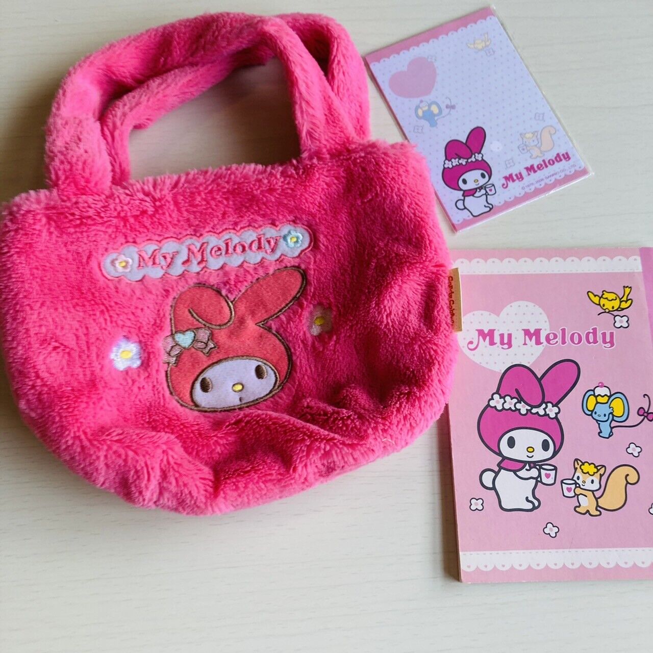 Sanrio My Melody Tote Bag Memo pad Notebook Set Stationery Pink Characters Rare