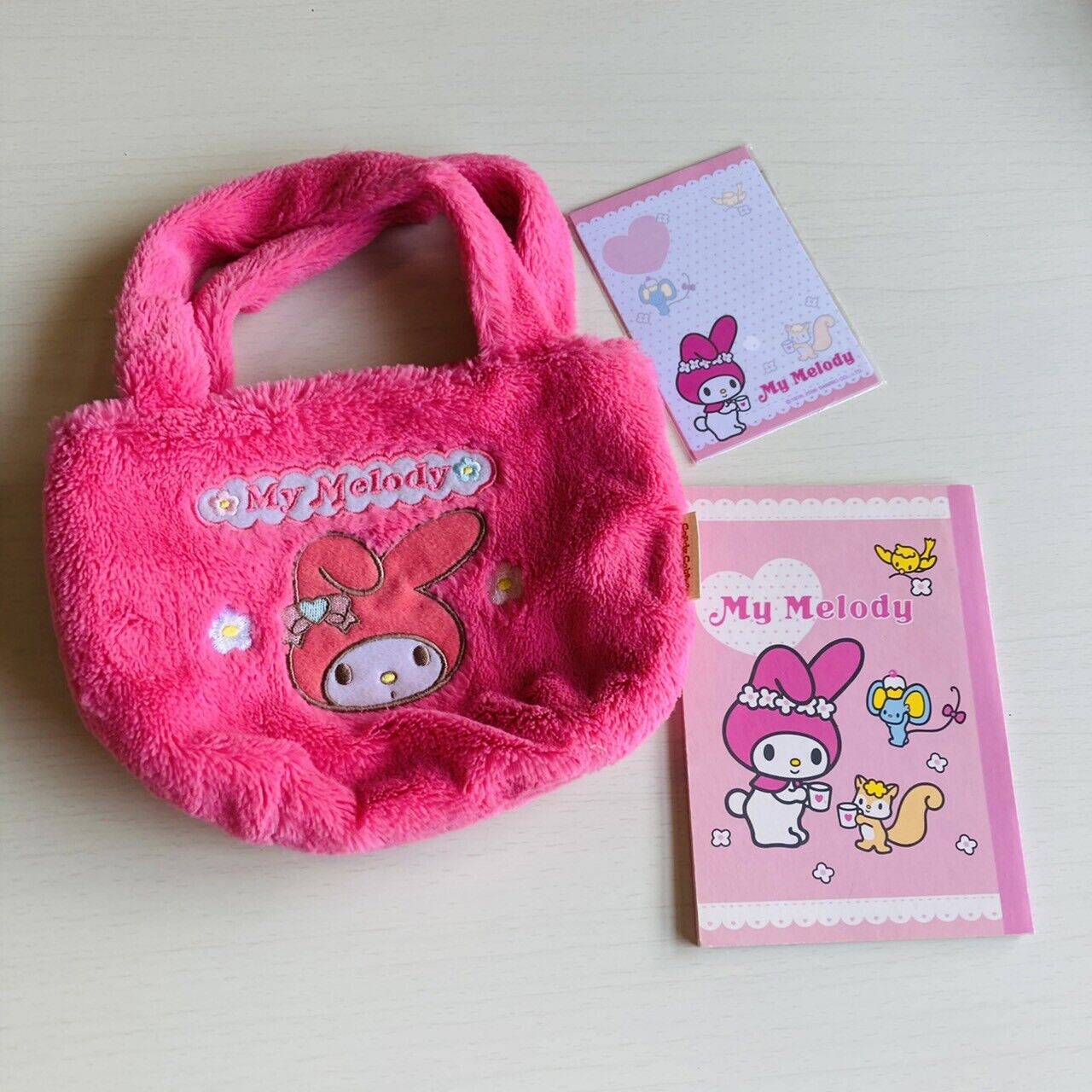 Sanrio My Melody Tote Bag Memo pad Notebook Set Stationery Pink Characters Rare