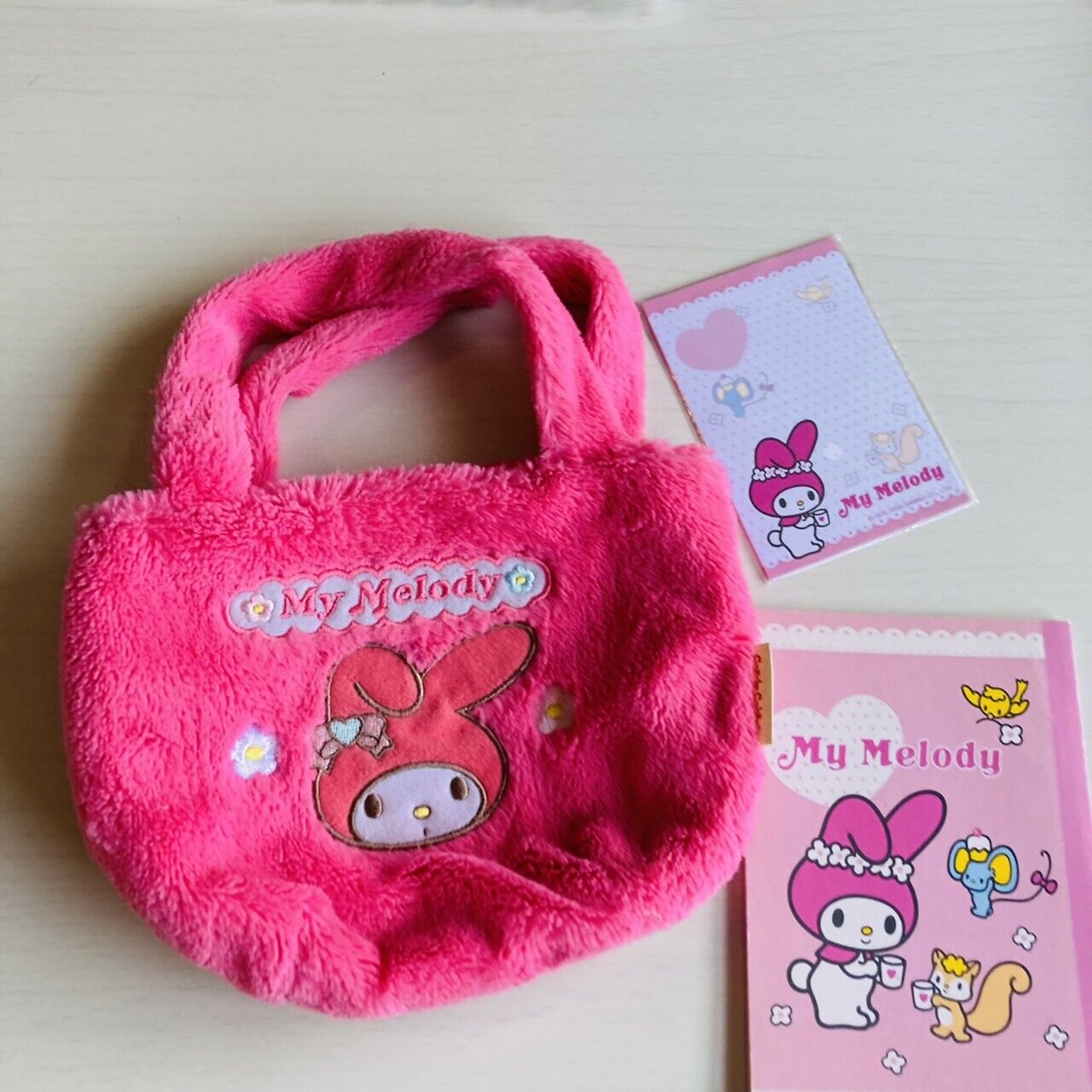 Sanrio My Melody Tote Bag Memo pad Notebook Set Stationery Pink Characters Rare