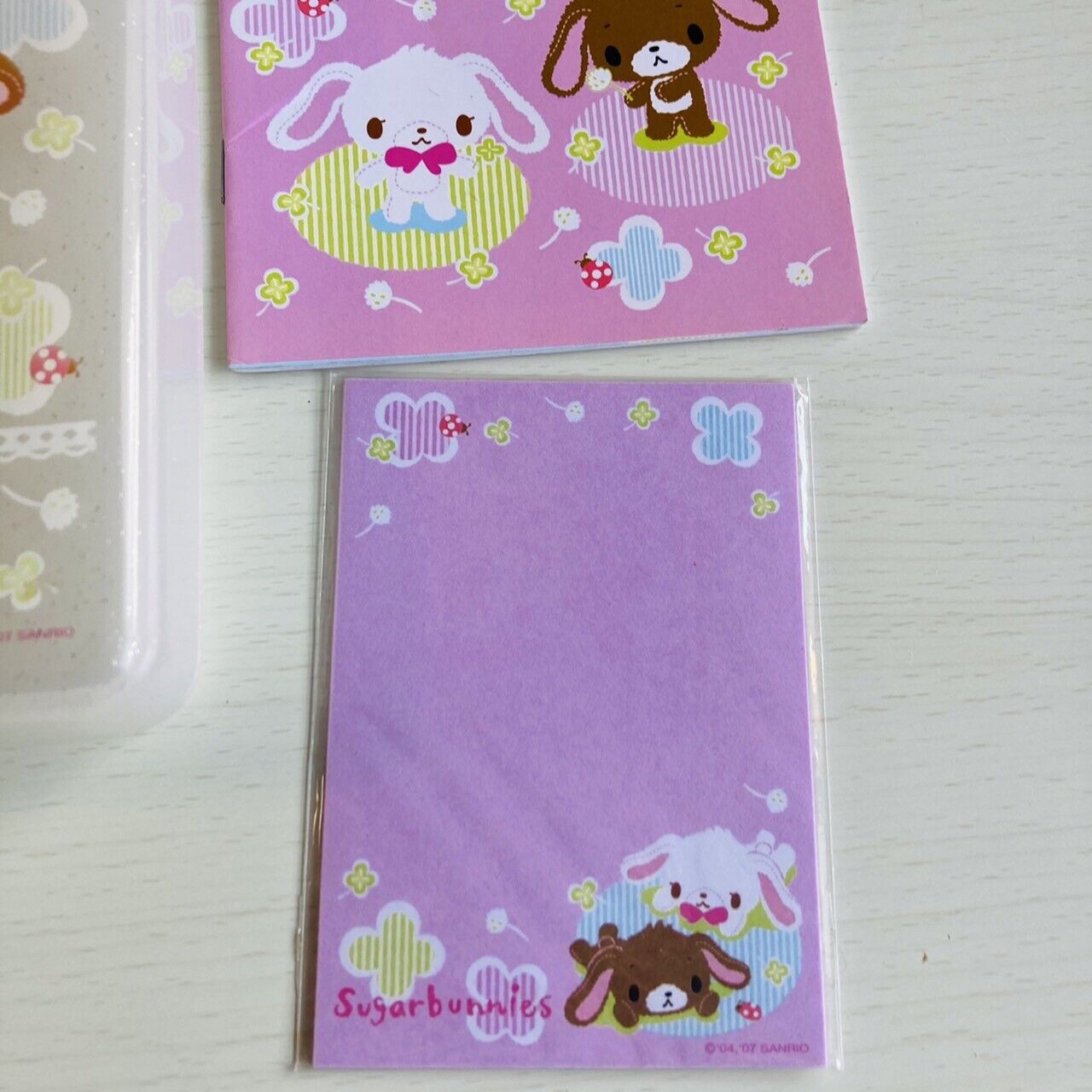 Sanrio Sugar Bunnies Memo Pad Notepad Box Case Container Set Stationery Kawaii