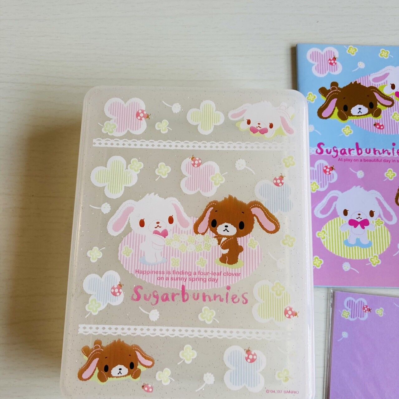 Sanrio Sugar Bunnies Memo Pad Notepad Box Case Container Set Stationery Kawaii