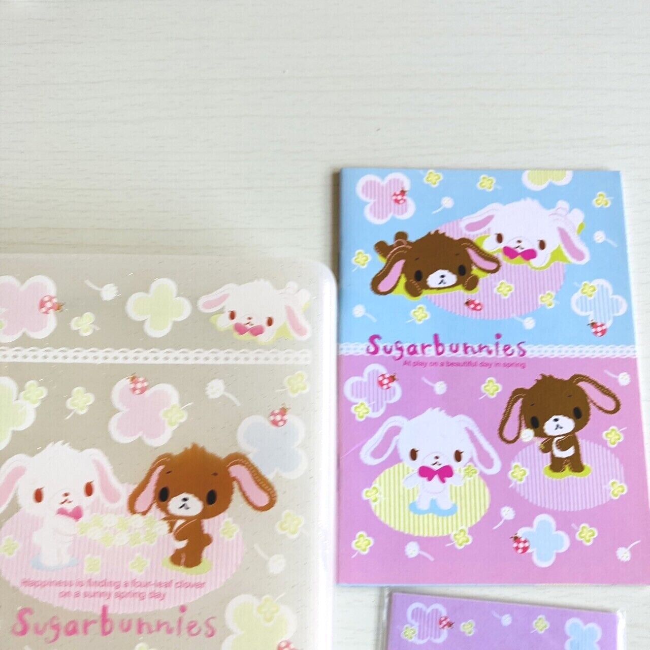 Sanrio Sugar Bunnies Memo Pad Notepad Box Case Container Set Stationery Kawaii