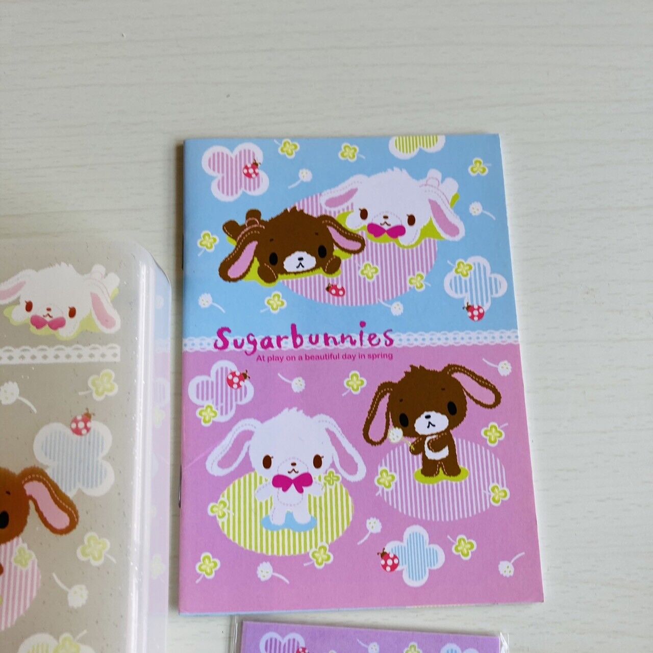 Sanrio Sugar Bunnies Memo Pad Notepad Box Case Container Set Stationery Kawaii