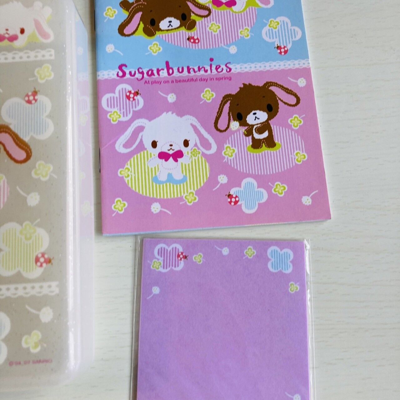 Sanrio Sugar Bunnies Memo Pad Notepad Box Case Container Set Stationery Kawaii