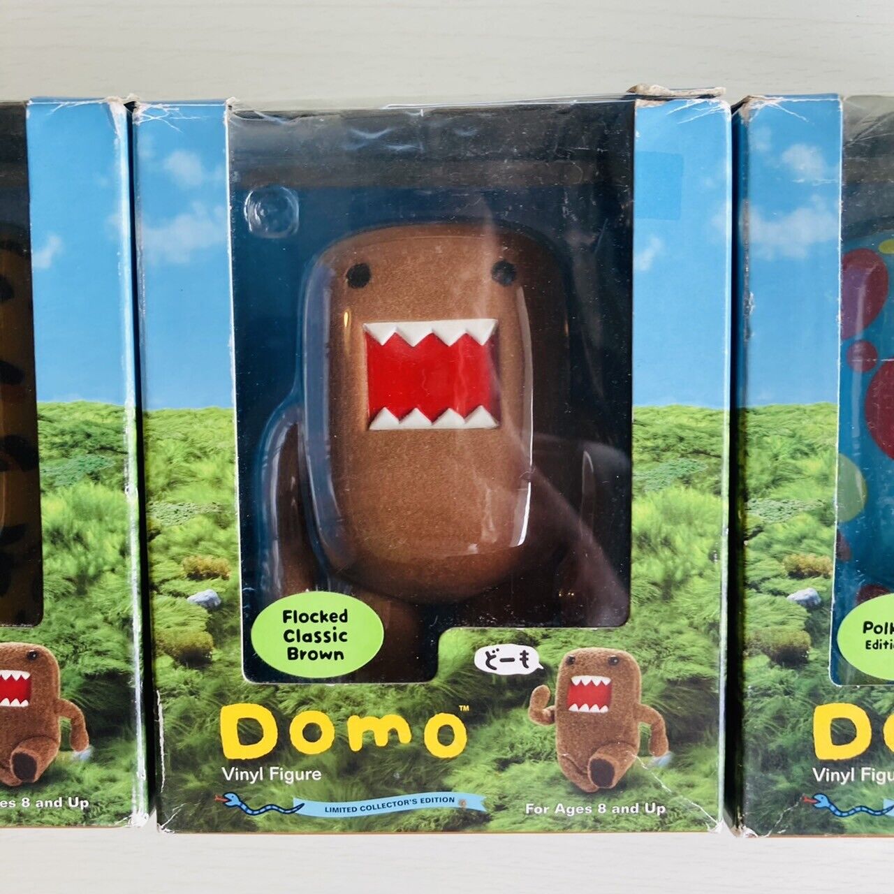 DOMO kun Figure Normal Leopard Print Polka Dot 3 Set Doll Toy NHK Character Rare