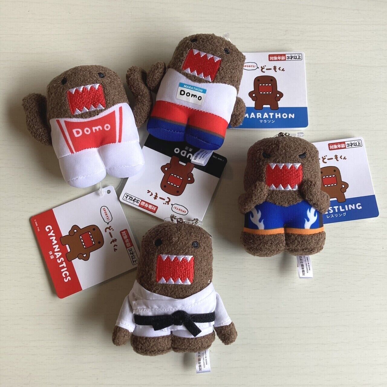 DOMO kun Sports Mascot Soft Toy Plush Set Judo Marathon Wrestling Gymnastics NHK