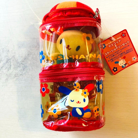 Sanrio Usahana Mascot Plush Soft Toy Stationery Set Pencils Sharpener Clip Case