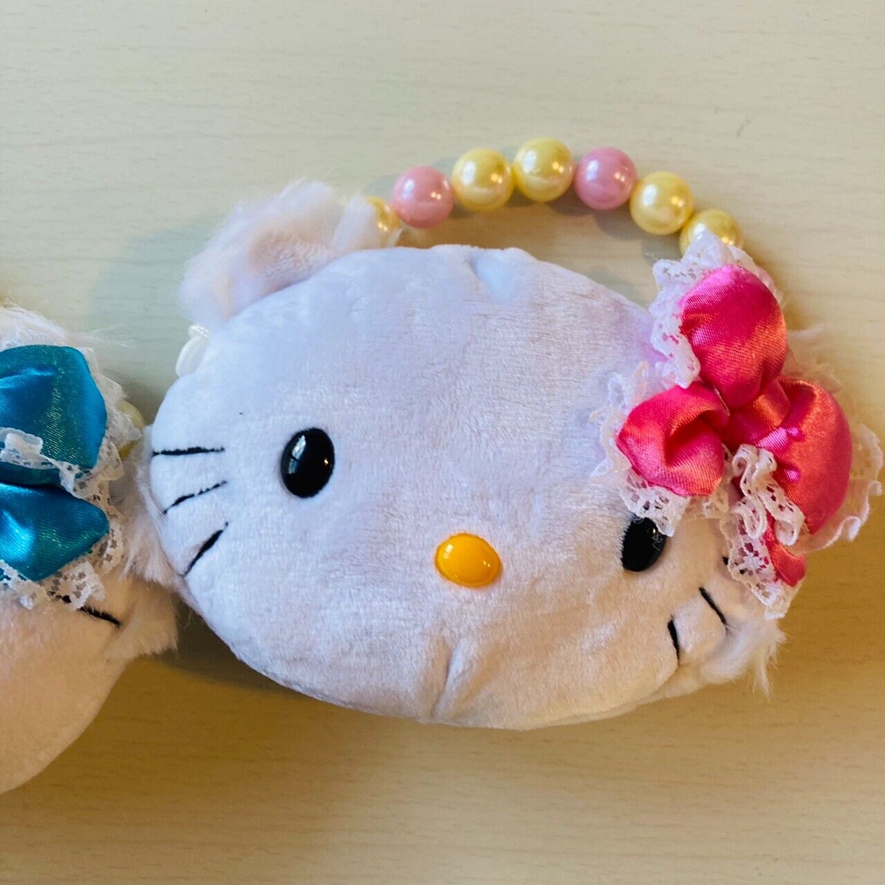 Sanrio Charmmy Charmy Kitty Bag Purse Pouch Case 2 Set Pink Blue Face Plush Toy