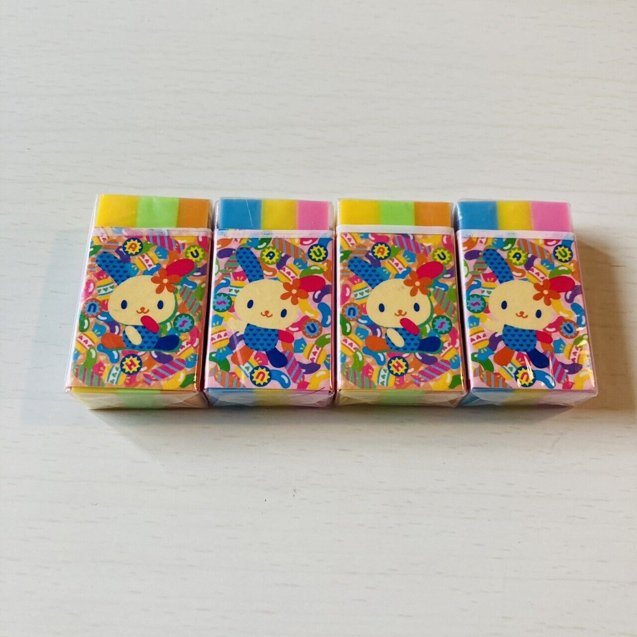 Sanrio Usahana Eraser Rubber Stationery 4 Set Colorful Rabbit Kawaii Character