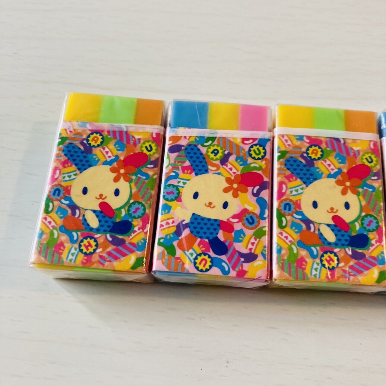 Sanrio Usahana Eraser Rubber Stationery 4 Set Colorful Rabbit Kawaii Character