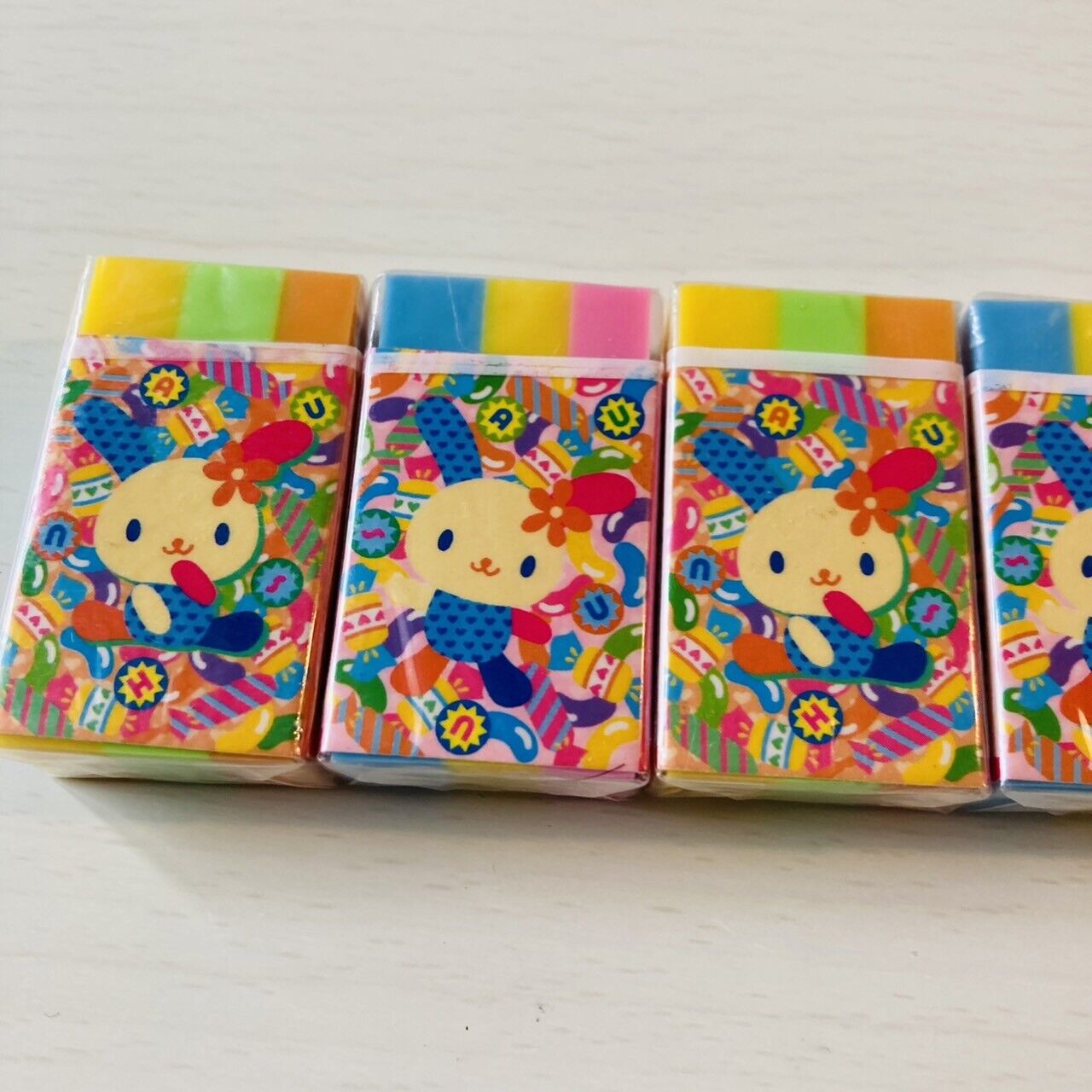 Sanrio Usahana Eraser Rubber Stationery 4 Set Colorful Rabbit Kawaii Character