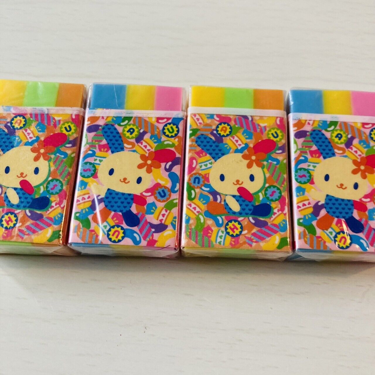 Sanrio Usahana Eraser Rubber Stationery 4 Set Colorful Rabbit Kawaii Character