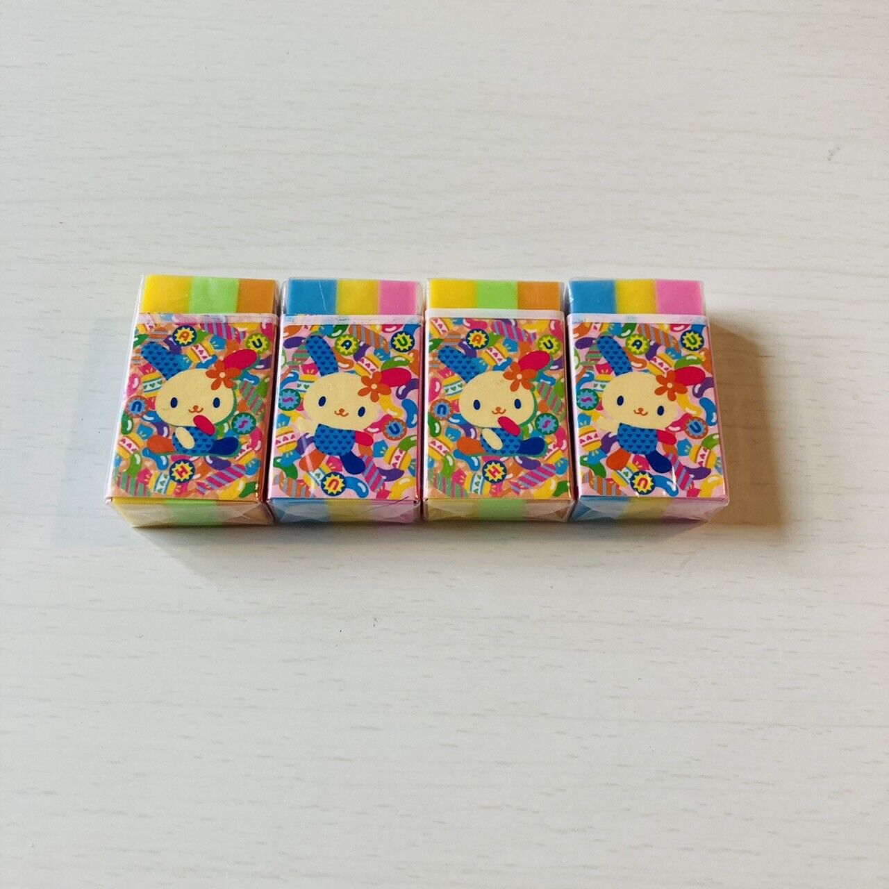 Sanrio Usahana Eraser Rubber Stationery 4 Set Colorful Rabbit Kawaii Character