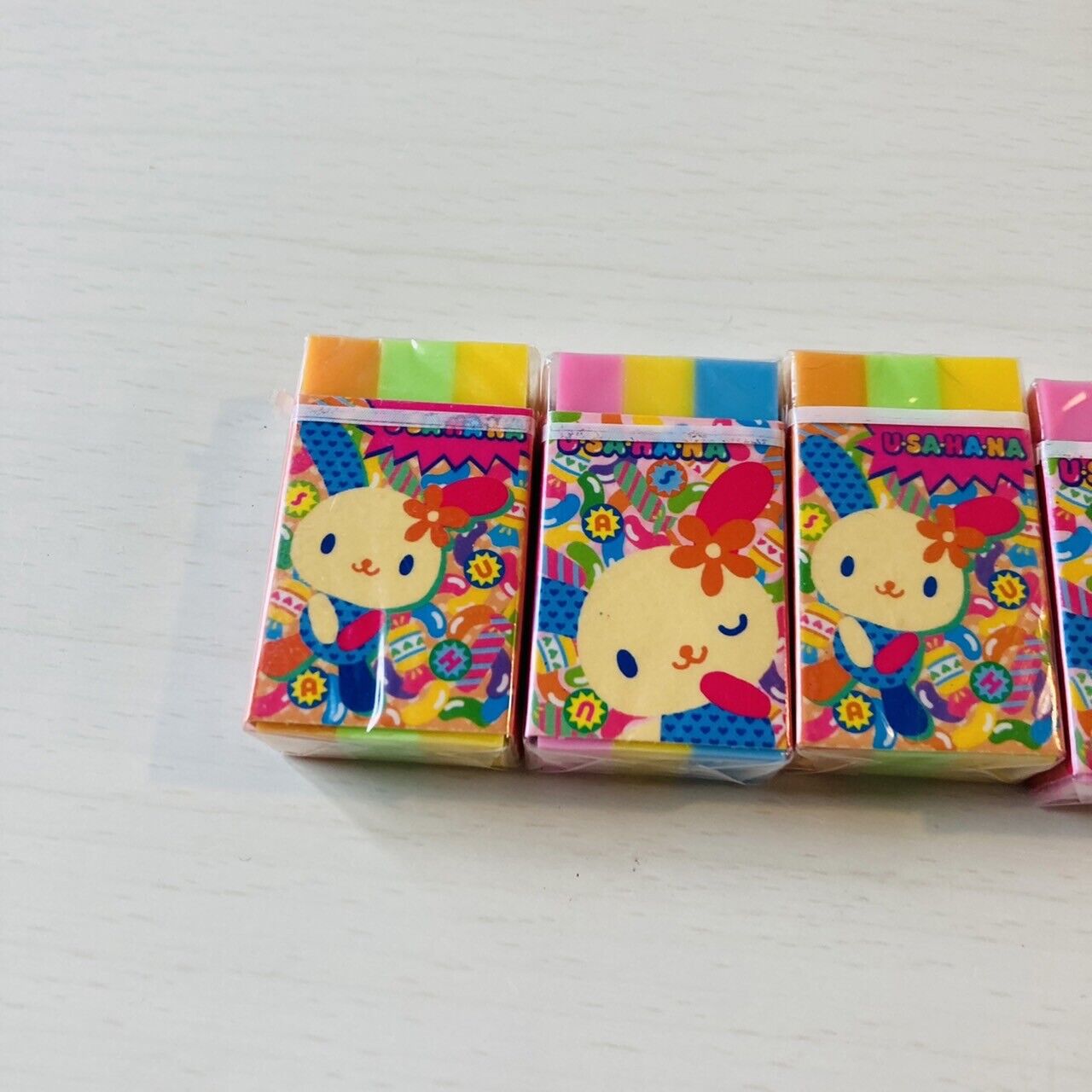 Sanrio Usahana Eraser Rubber Stationery 4 Set Colorful Rabbit Kawaii Character