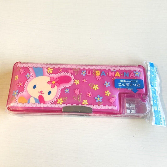 Sanrio Usahana Pencil Case Sharpener Carrier Stationery School Pink Kawaii Rare