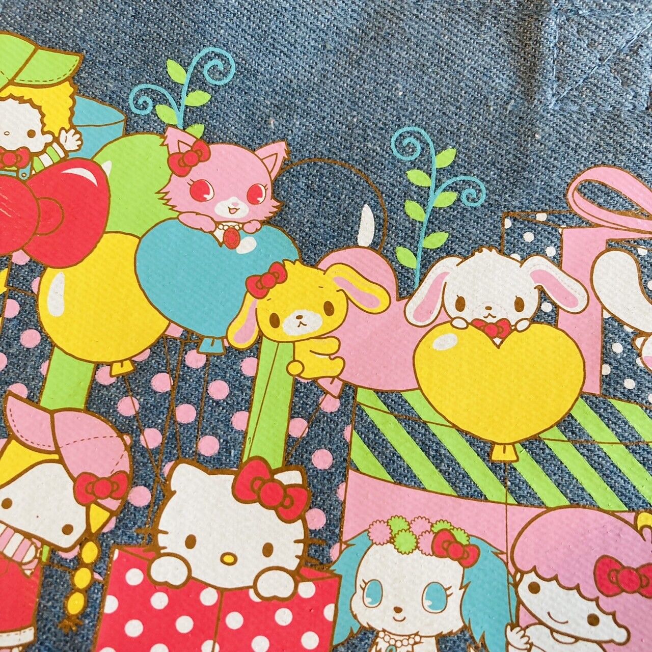 Sanrio Characters Kitty Sugar Bunnies Usahana etc Mini Tote Bag 3 Set Mascot