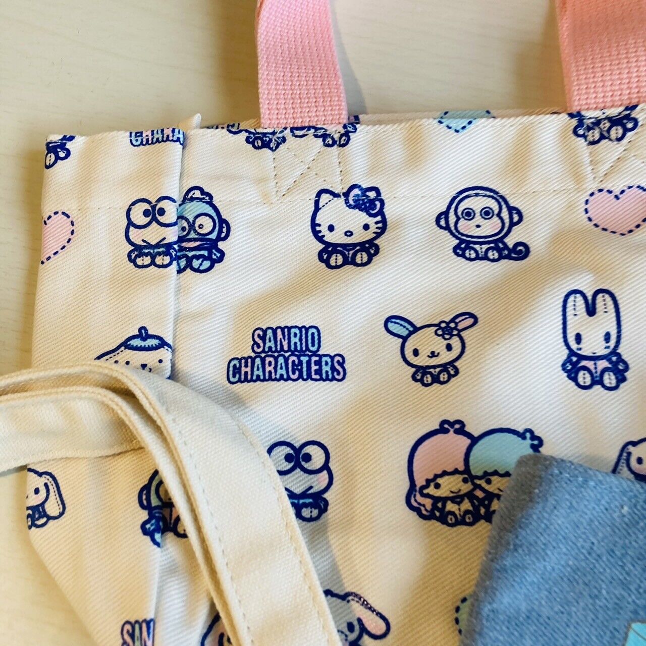 Sanrio Characters Kitty Sugar Bunnies Usahana etc Mini Tote Bag 3 Set Mascot