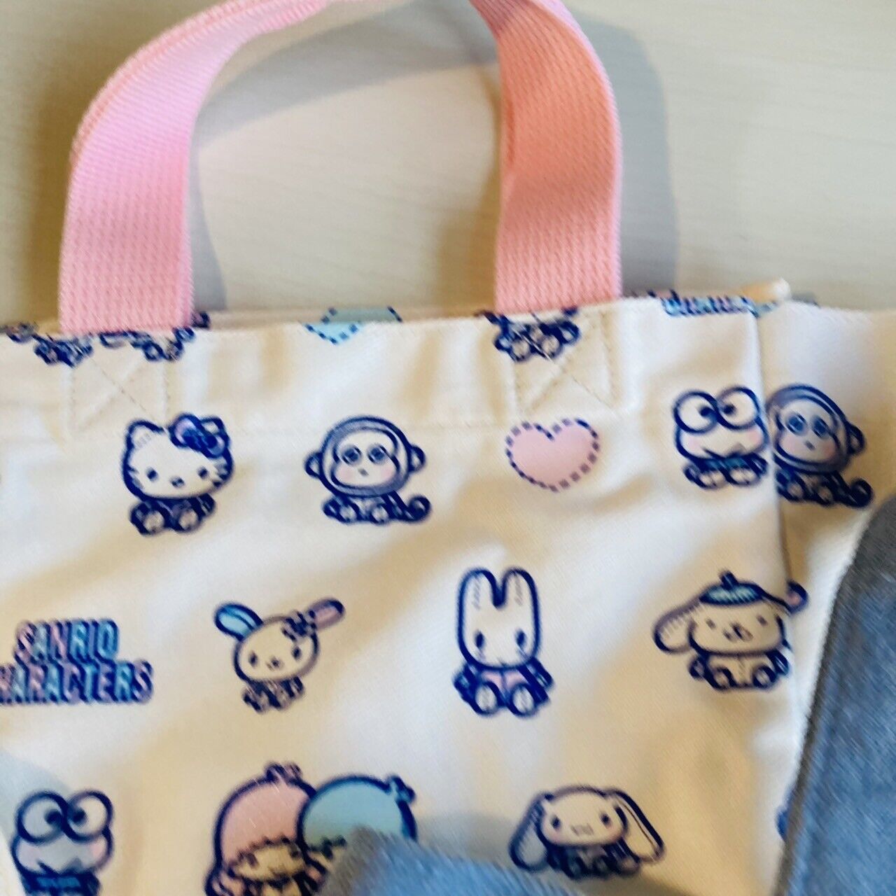 Sanrio Characters Kitty Sugar Bunnies Usahana etc Mini Tote Bag 3 Set Mascot