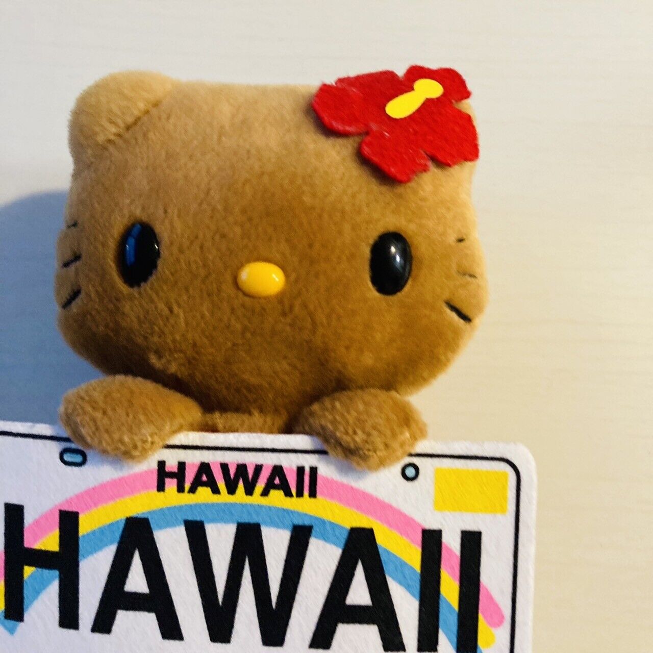 Sanrio Hello Kitty Plush Hawaii Souvenir Gift Tanned Hibiscus Stuffed Soft Toy