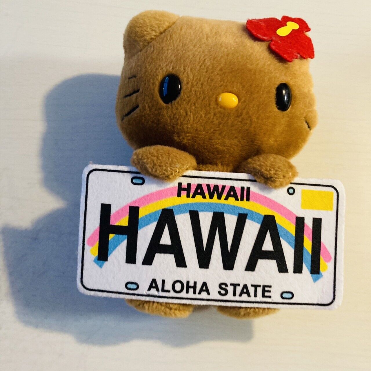 Sanrio Hello Kitty Plush Hawaii Souvenir Gift Tanned Hibiscus Stuffed Soft Toy