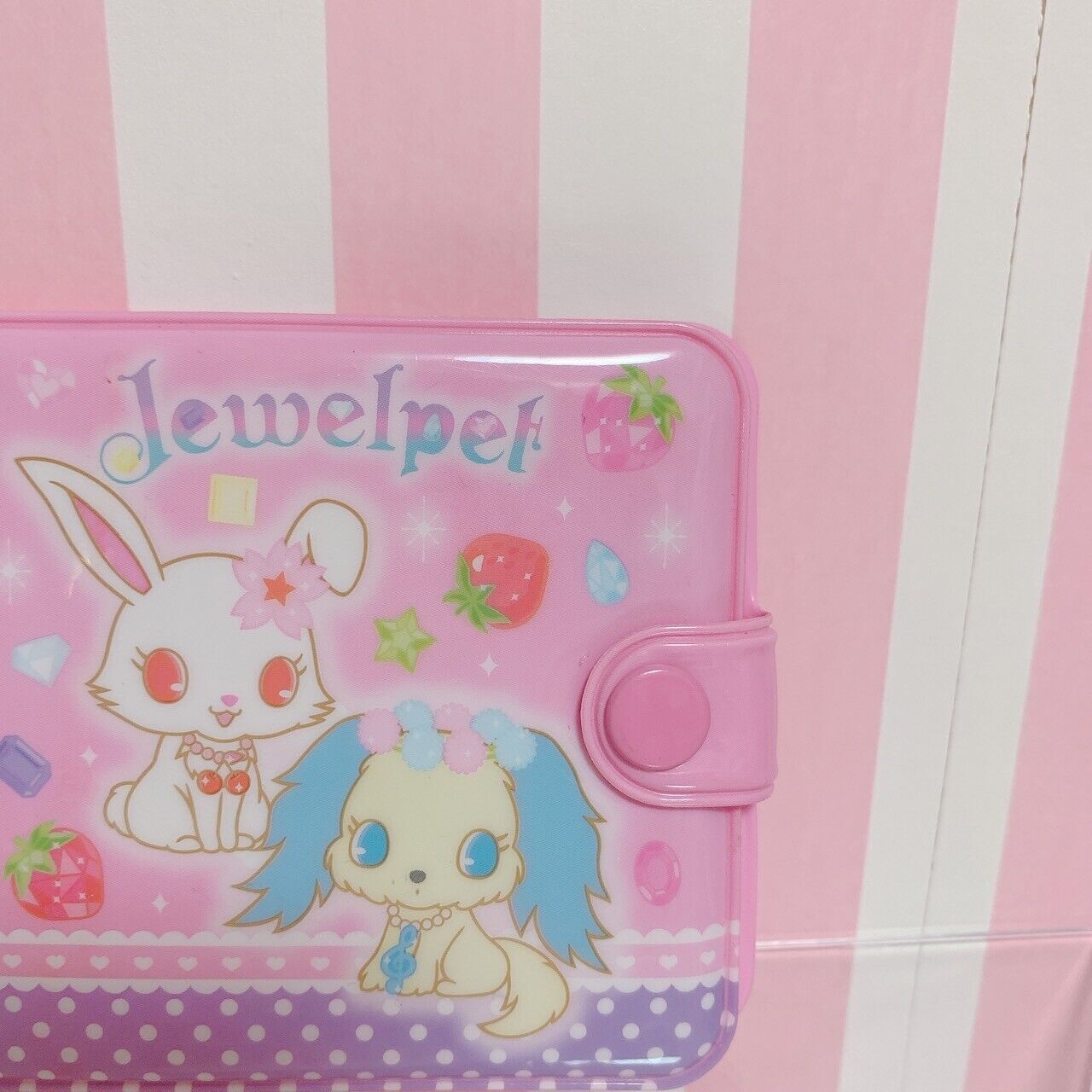 Sanrio Jewelpet Vinyl Purse Folding Wallet Coin Case Pink Character Kawaii Rare