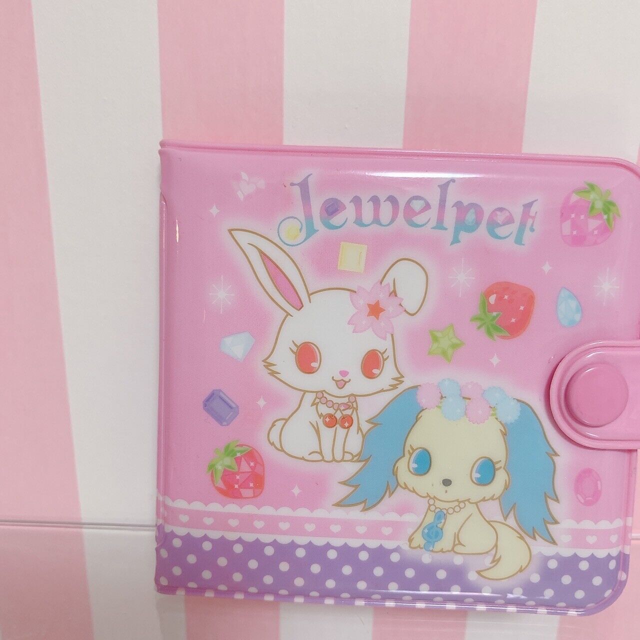 Sanrio Jewelpet Vinyl Purse Folding Wallet Coin Case Pink Character Kawaii Rare