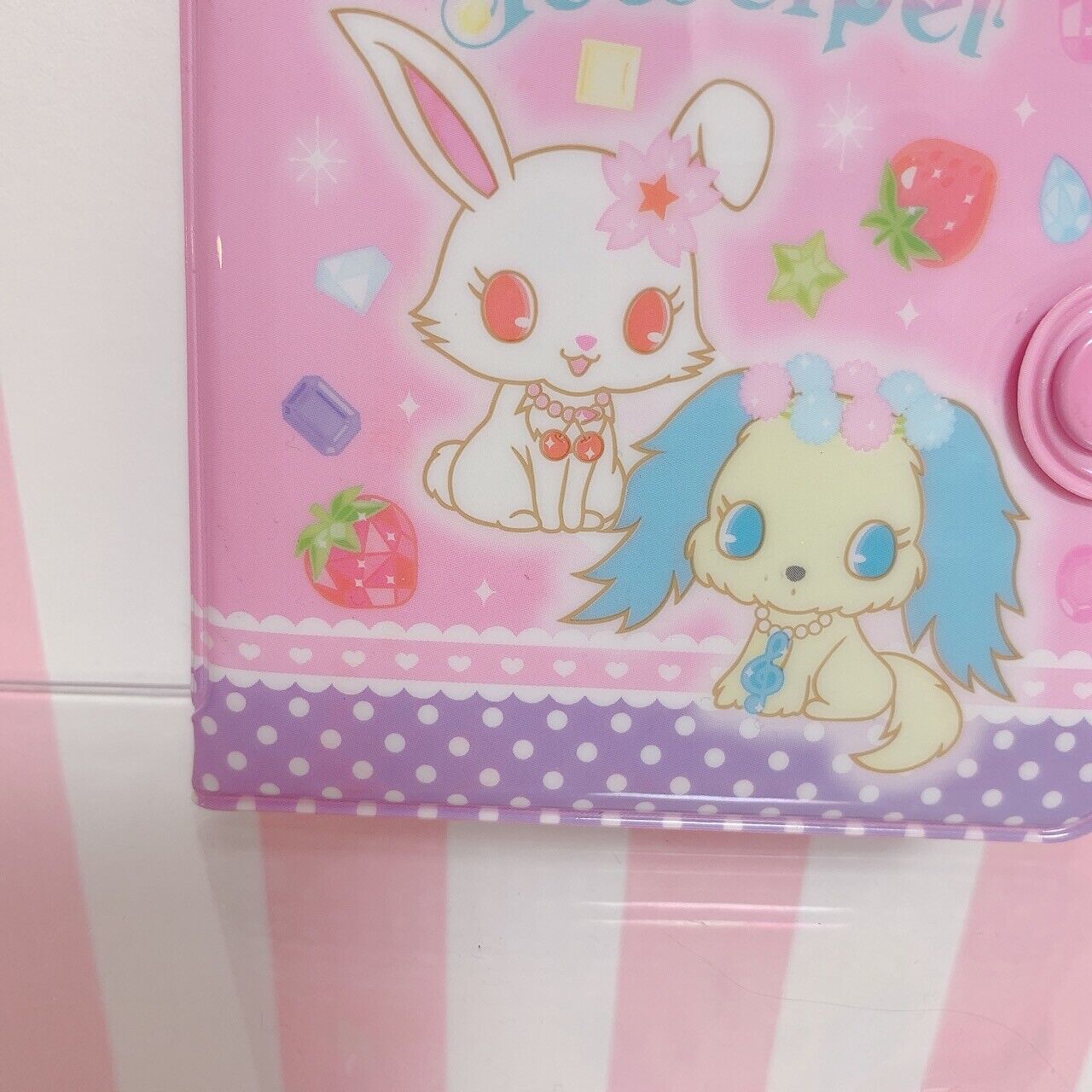 Sanrio Jewelpet Vinyl Purse Folding Wallet Coin Case Pink Character Kawaii Rare