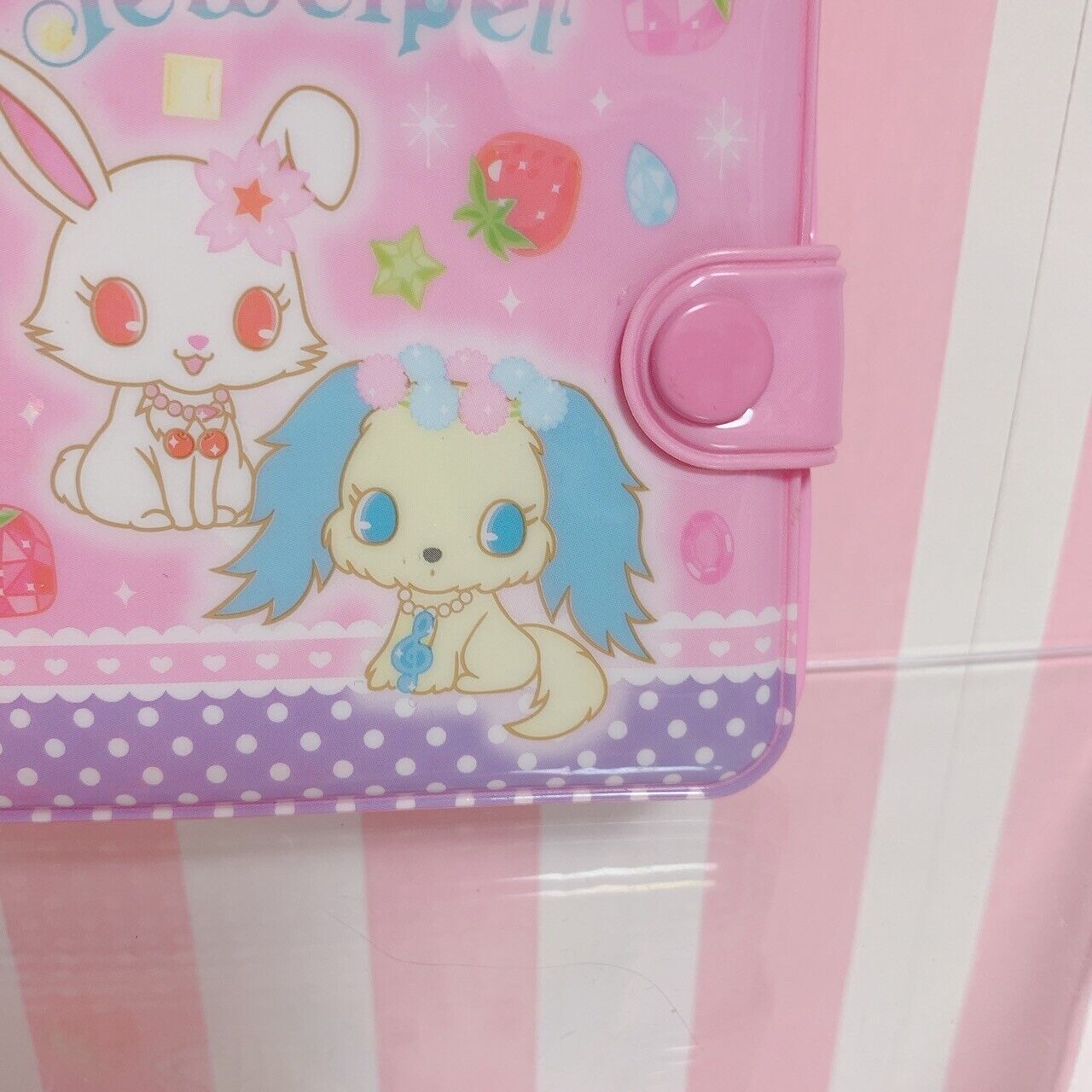 Sanrio Jewelpet Vinyl Purse Folding Wallet Coin Case Pink Character Kawaii Rare