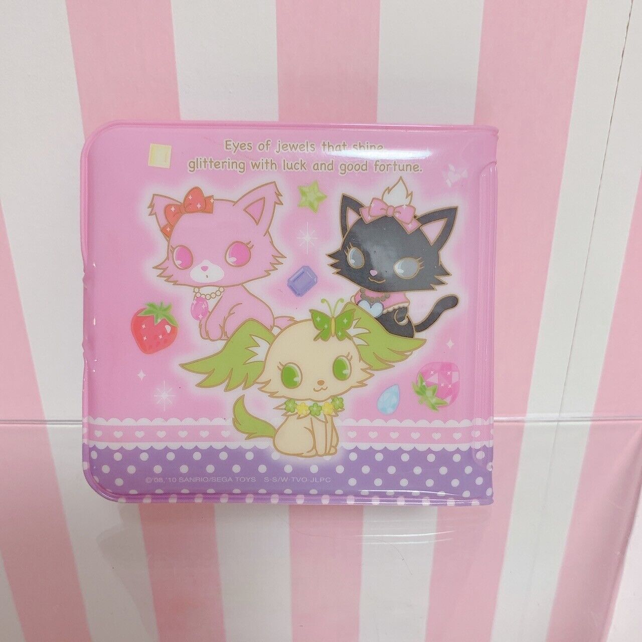 Sanrio Jewelpet Vinyl Purse Folding Wallet Coin Case Pink Character Kawaii Rare