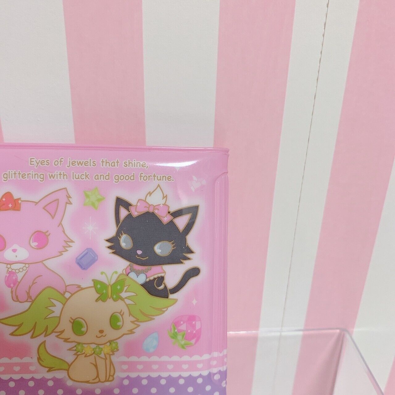 Sanrio Jewelpet Vinyl Purse Folding Wallet Coin Case Pink Character Kawaii Rare