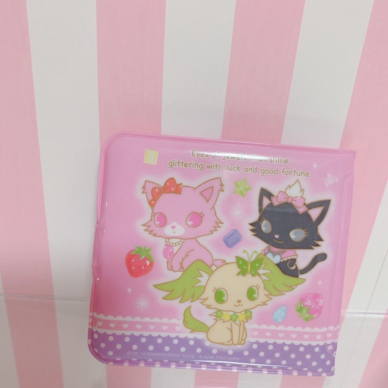 Sanrio Jewelpet Vinyl Purse Folding Wallet Coin Case Pink Character Kawaii Rare