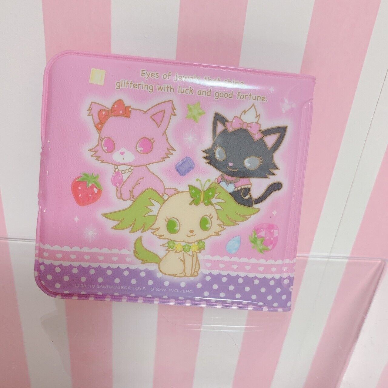 Sanrio Jewelpet Vinyl Purse Folding Wallet Coin Case Pink Character Kawaii Rare