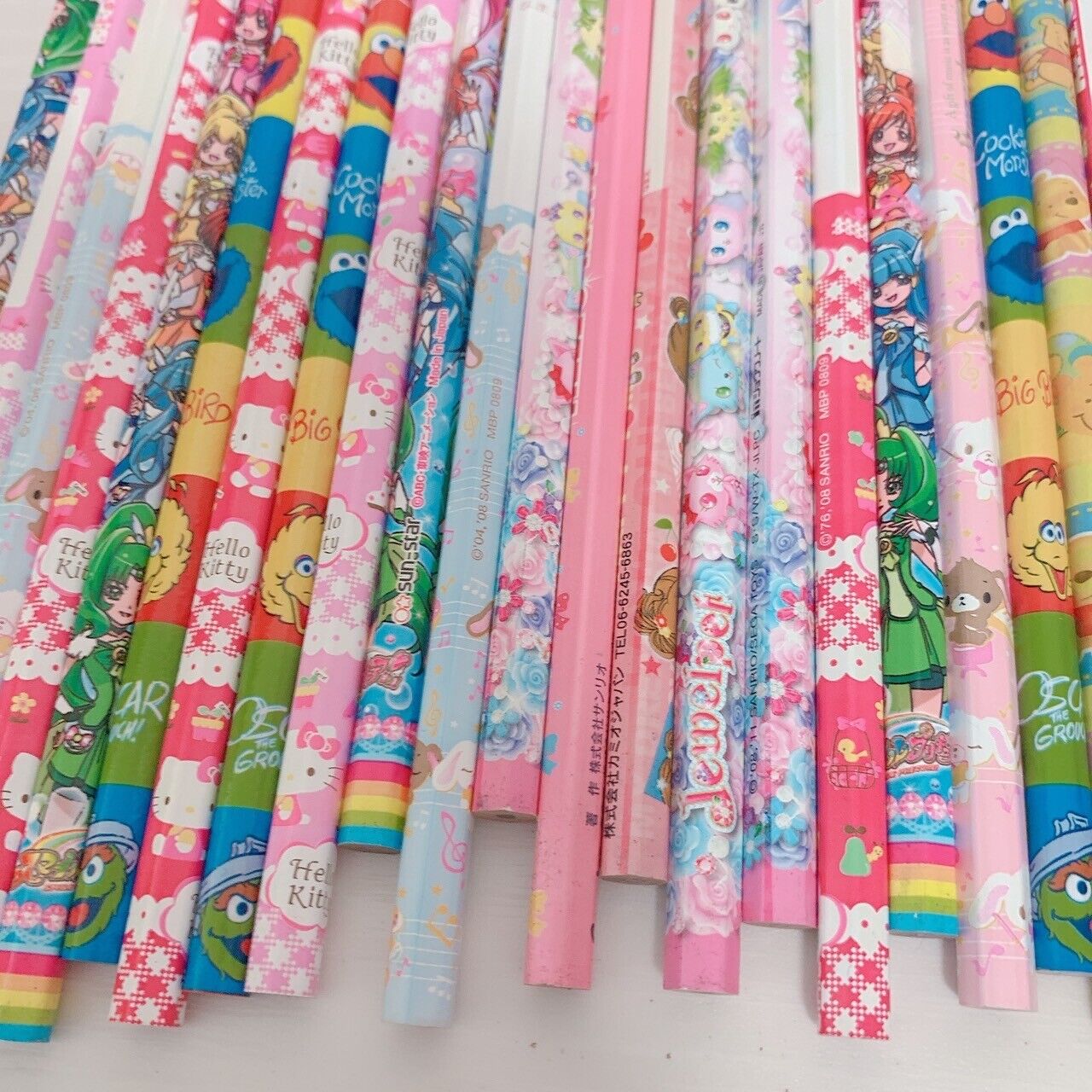 Sanrio Sugarbunnies Kitty Precure Sesame Street Pooh Set 23 Pencils Stationery