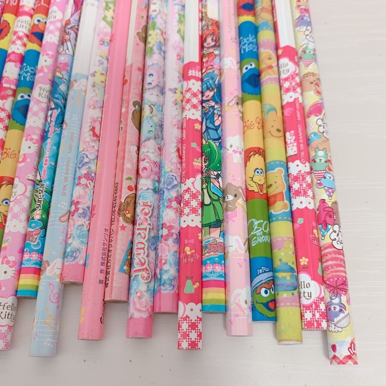 Sanrio Sugarbunnies Kitty Precure Sesame Street Pooh Set 23 Pencils Stationery