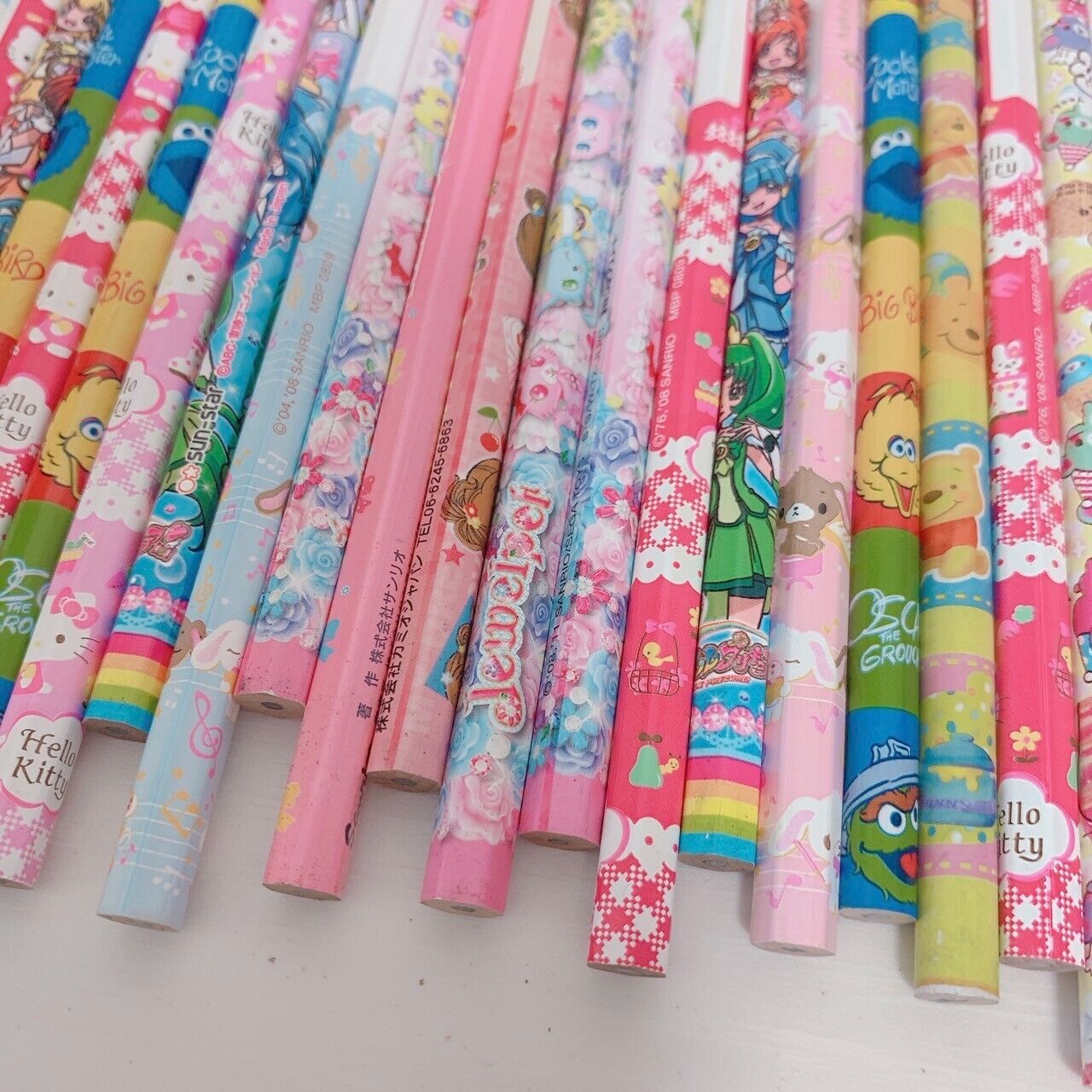 Sanrio Sugarbunnies Kitty Precure Sesame Street Pooh Set 23 Pencils Stationery