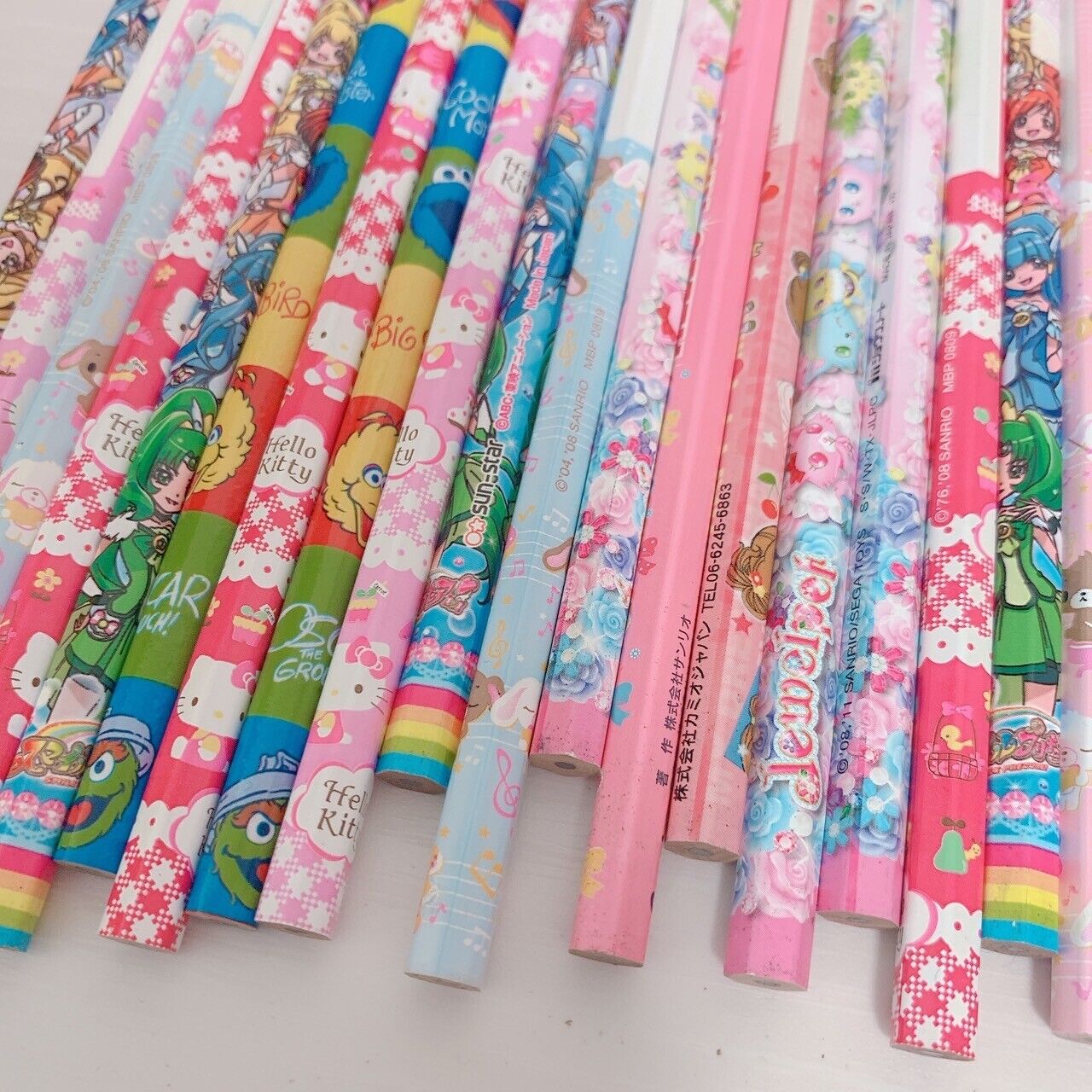 Sanrio Sugarbunnies Kitty Precure Sesame Street Pooh Set 23 Pencils Stationery