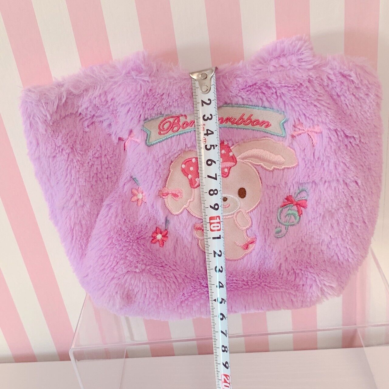 Sanrio Bonbonribbon Mini Tote Bag Purse Ribbon Fluffy Purple Character Kawaii