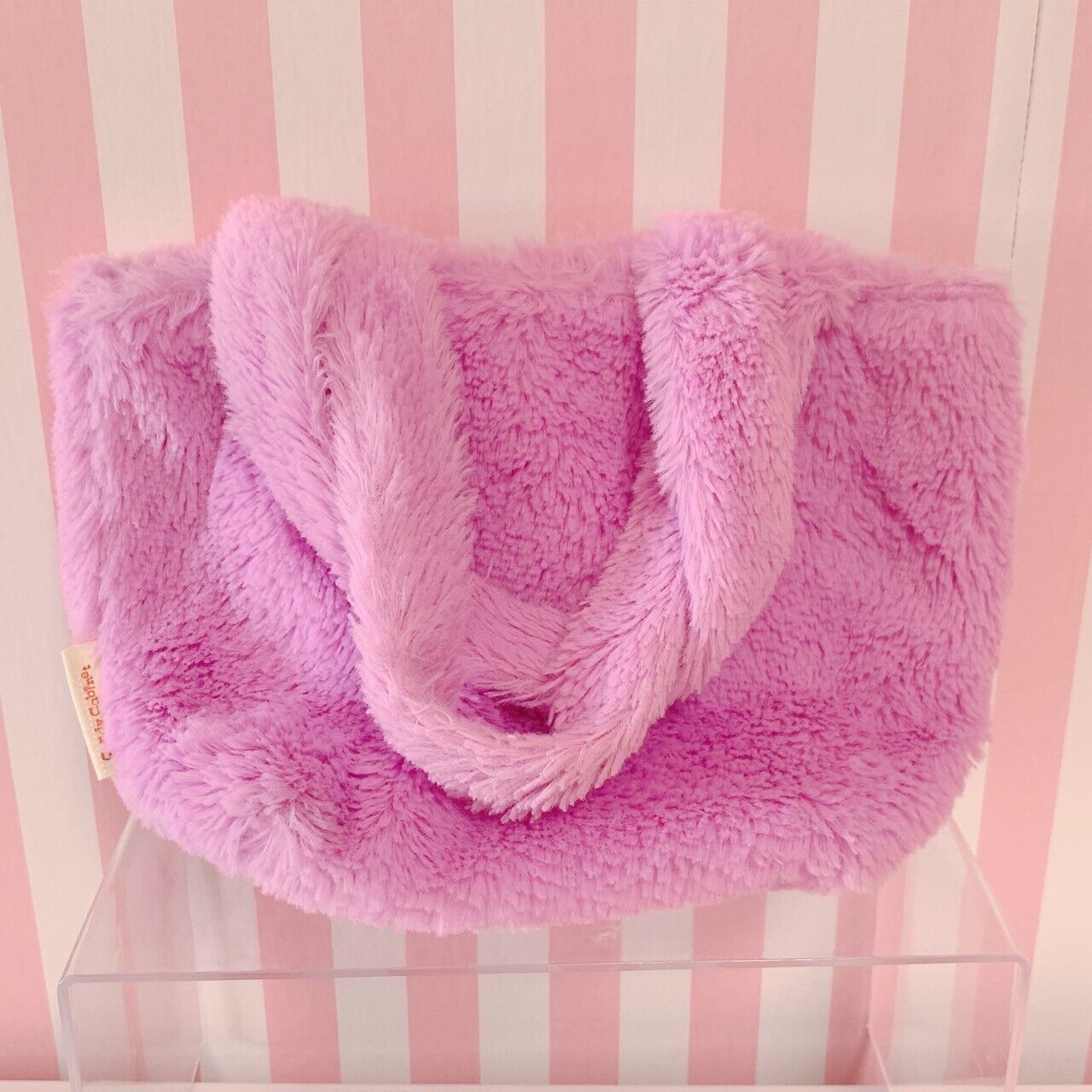 Sanrio Bonbonribbon Mini Tote Bag Purse Ribbon Fluffy Purple Character Kawaii