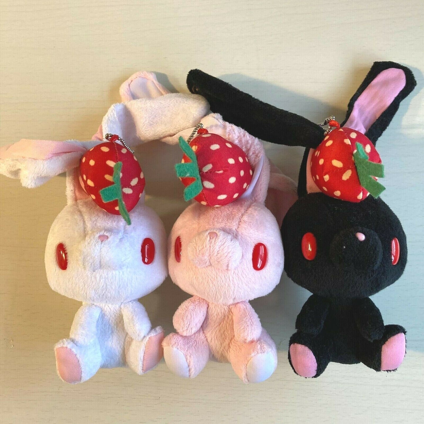 Chax GP Taito GLOOMY General-Purpose Rabbit Strawberry Plush Mascot 3 Set Japan