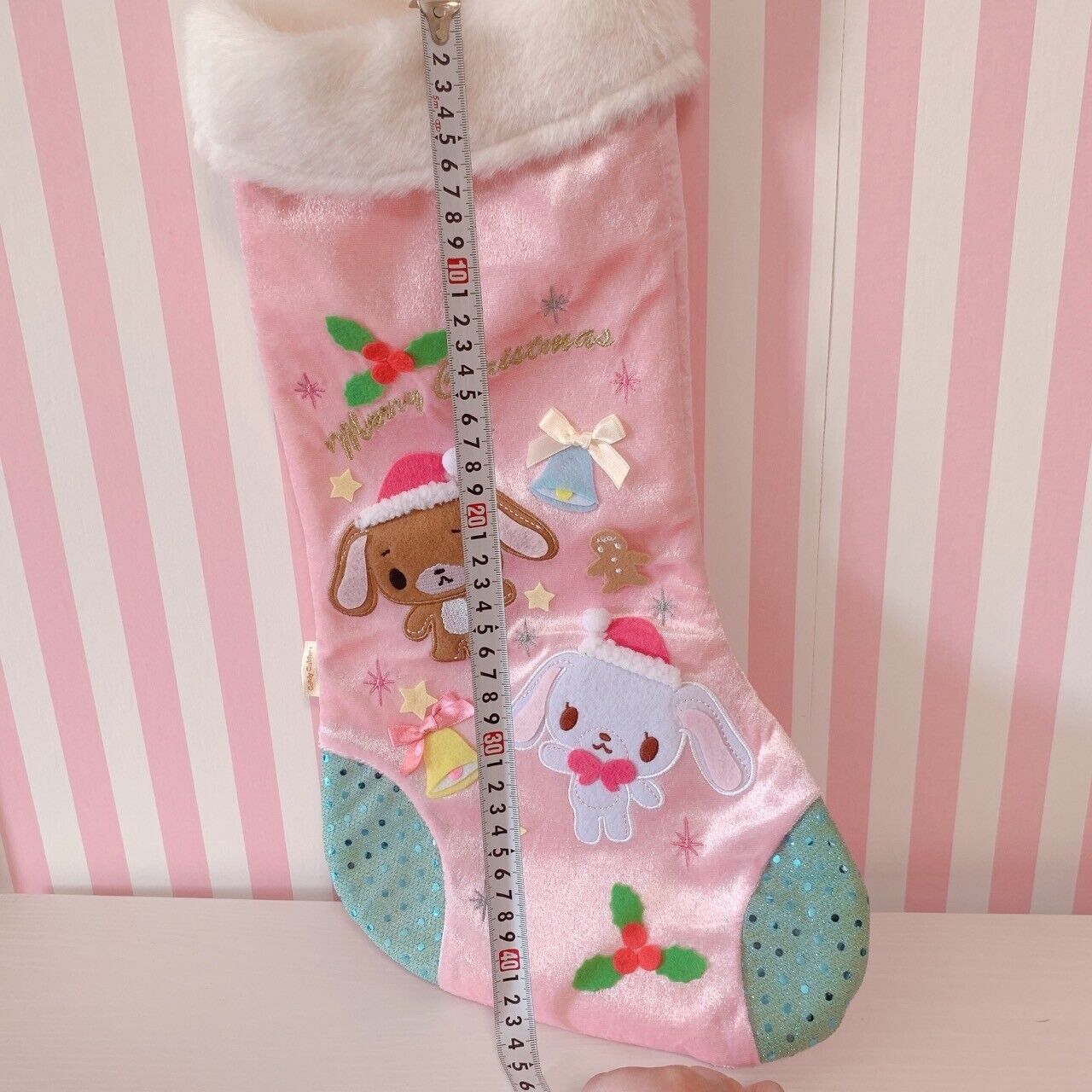 Sanrio Sugarbunnies Christmas Stocking Boots Pink Lame Kawaii Bunnies Character