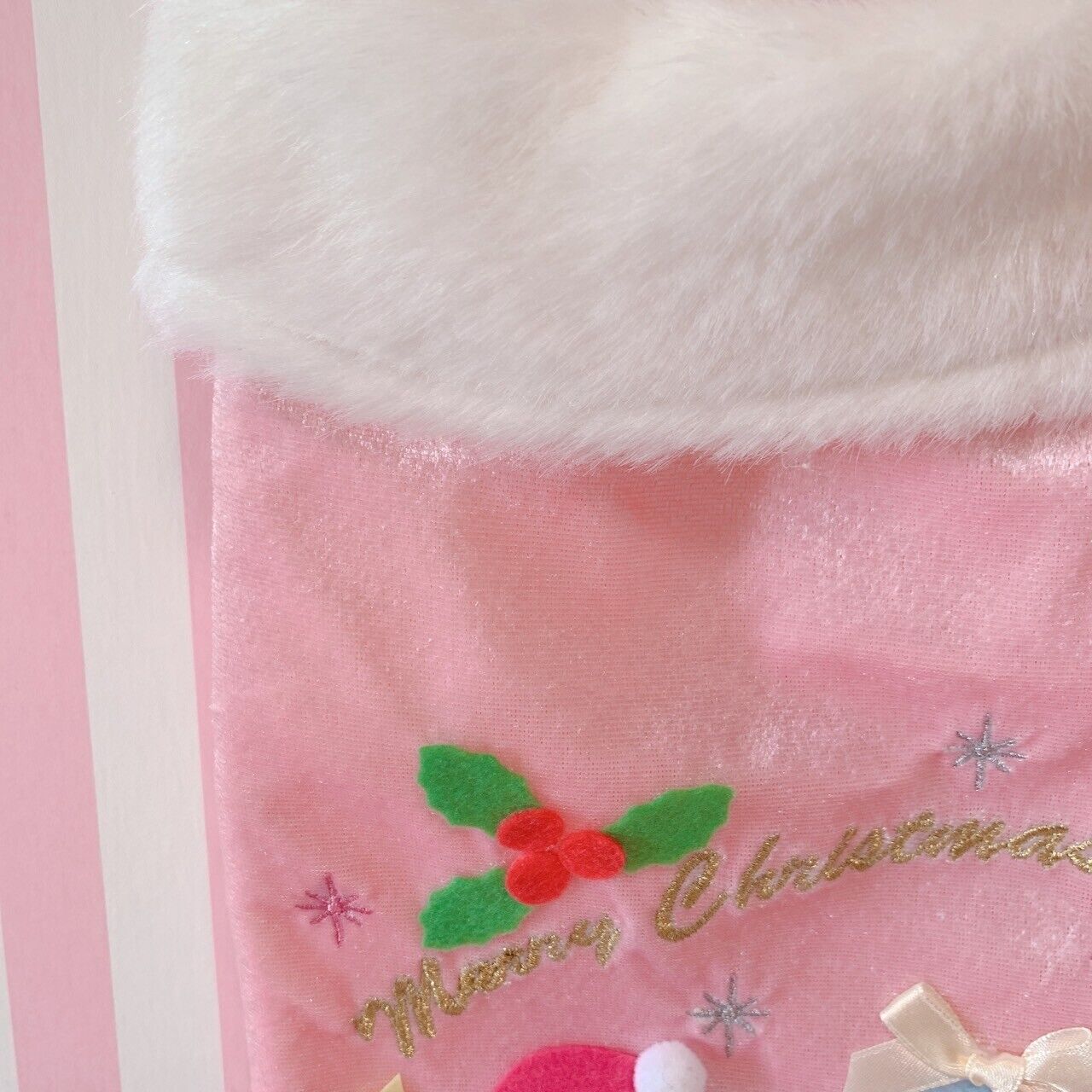 Sanrio Sugarbunnies Christmas Stocking Boots Pink Lame Kawaii Bunnies Character