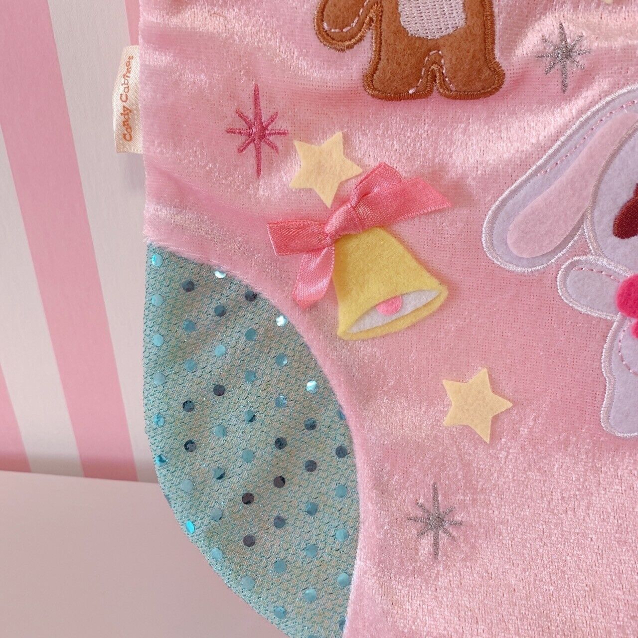 Sanrio Sugarbunnies Christmas Stocking Boots Pink Lame Kawaii Bunnies Character