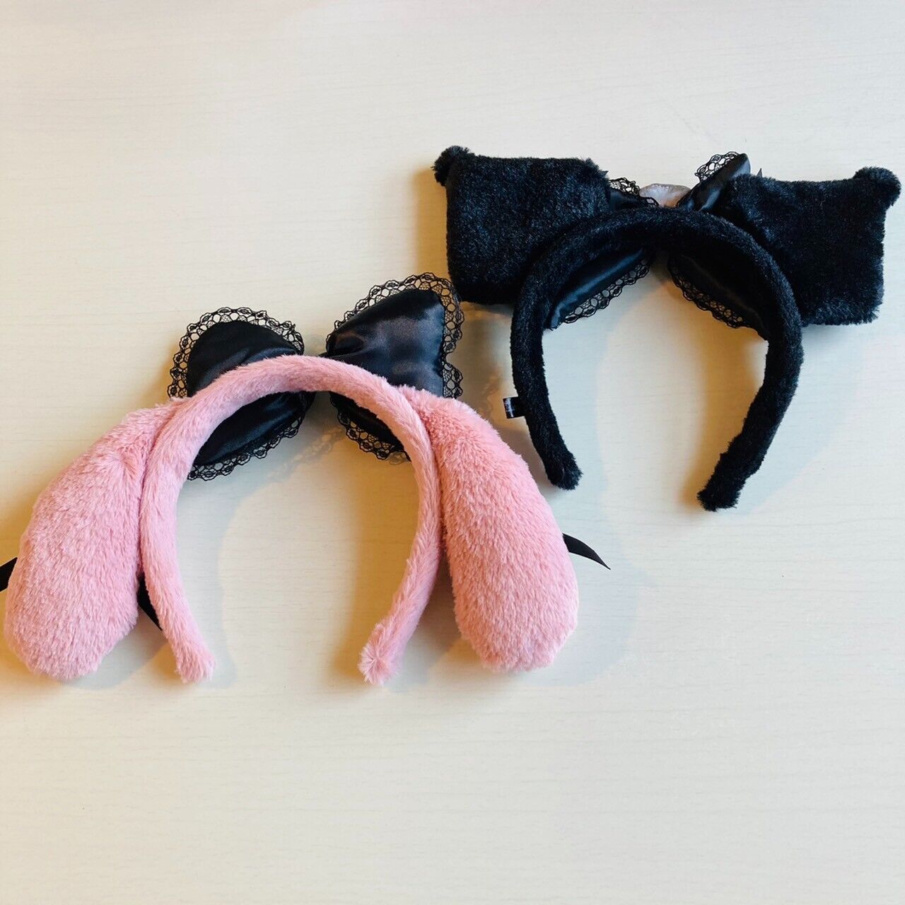 Sanrio Headband My Melody Kuromi Ribbon Pink Black Puroland Midnight Melokuro