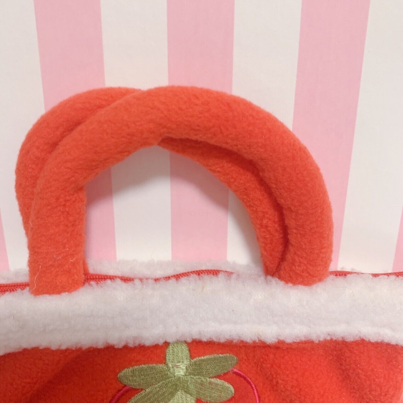 Strawberry Fluffy Mini Tote Bag Purse Handbag Red Kawaii Warm Winter Cute Rare