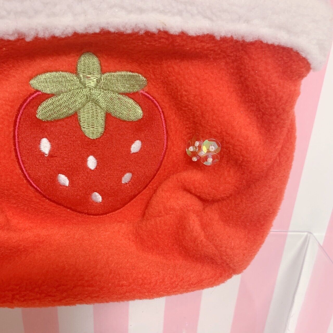 Strawberry Fluffy Mini Tote Bag Purse Handbag Red Kawaii Warm Winter Cute Rare