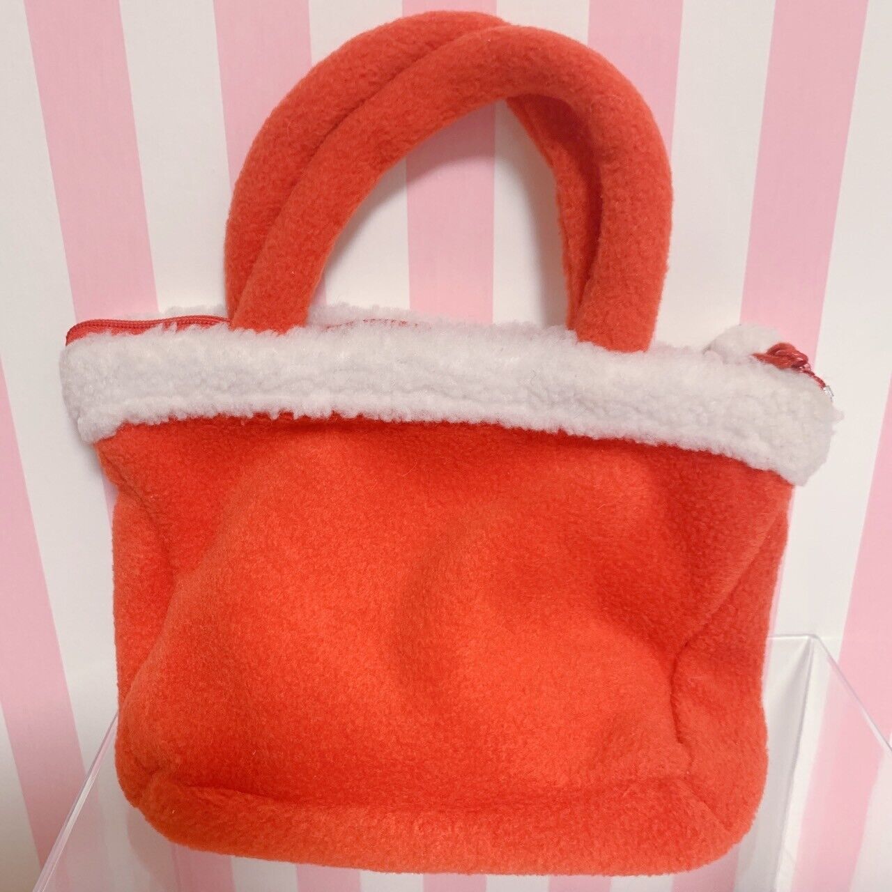 Strawberry Fluffy Mini Tote Bag Purse Handbag Red Kawaii Warm Winter Cute Rare