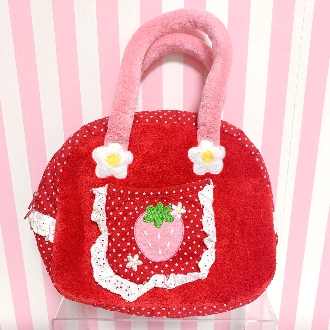 Mother Garden Mini Bag fluffy Red Strawberry Lace Dot Kawaii Cute Warm Rare