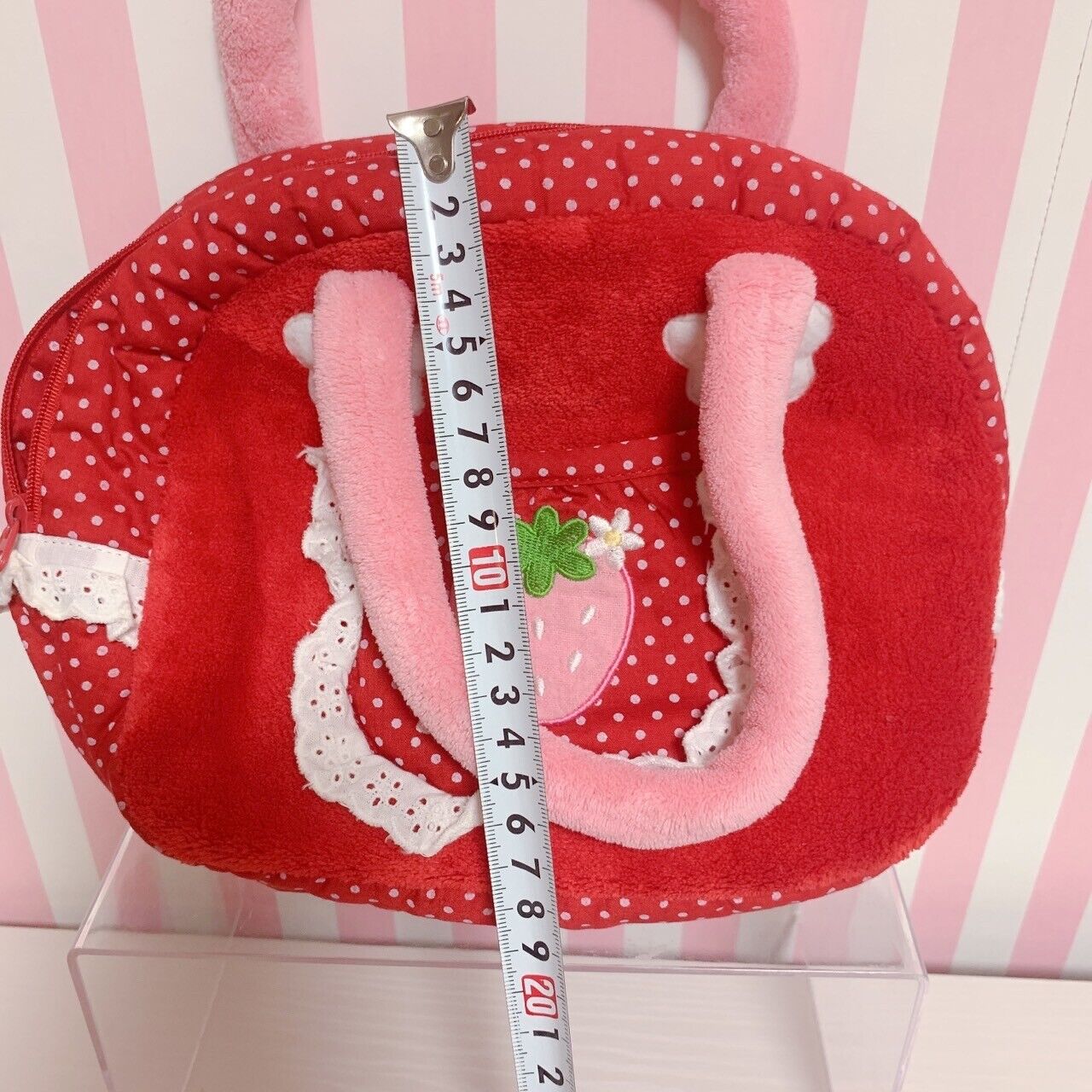 Mother Garden Mini Bag fluffy Red Strawberry Lace Dot Kawaii Cute Warm Rare