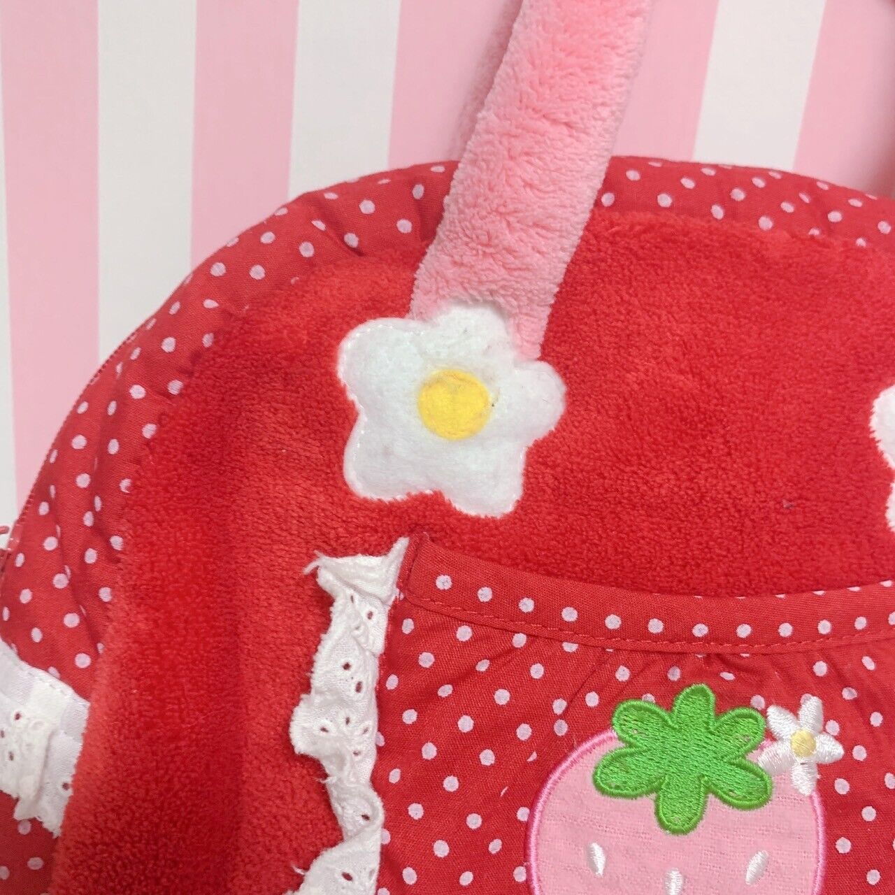 Mother Garden Mini Bag fluffy Red Strawberry Lace Dot Kawaii Cute Warm Rare