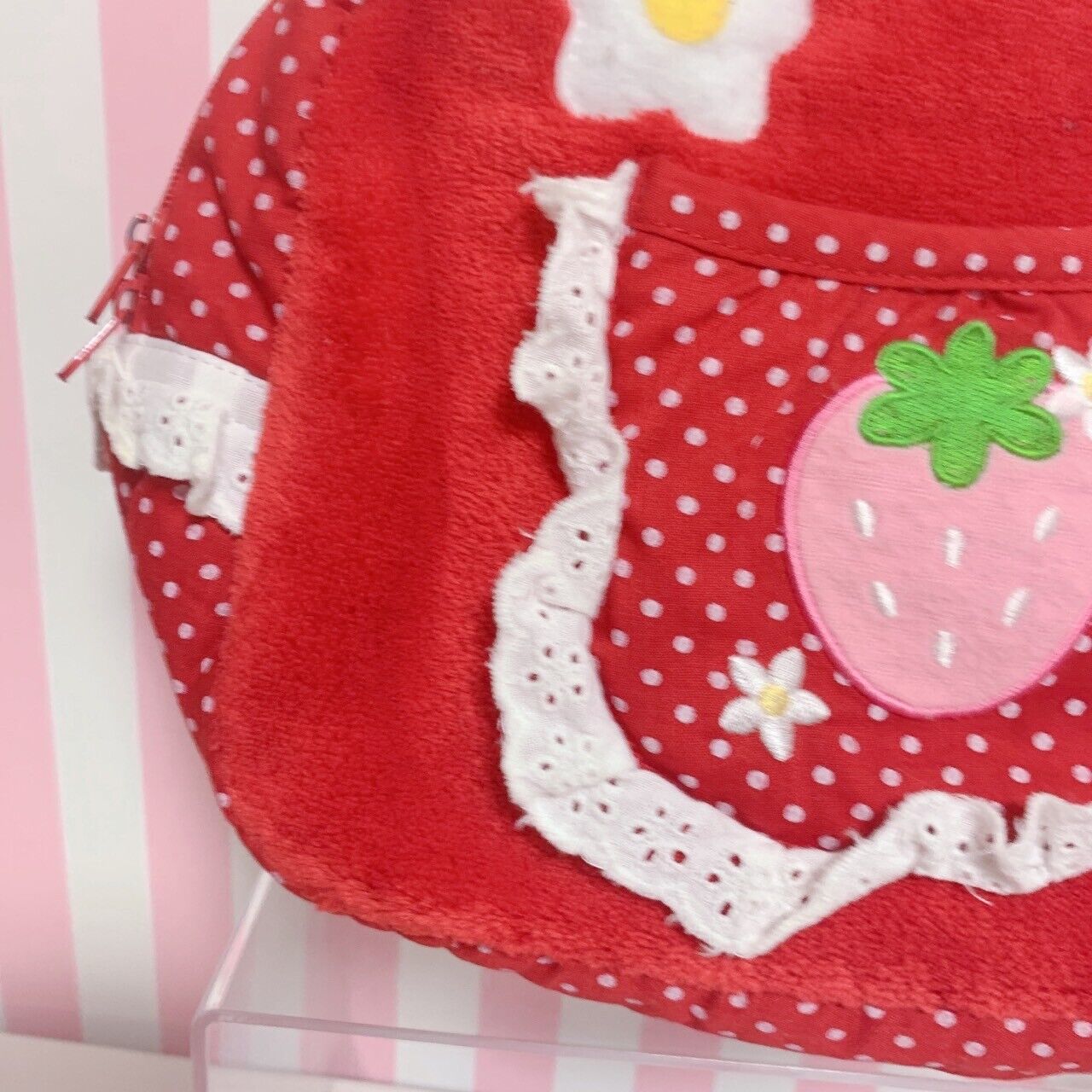 Mother Garden Mini Bag fluffy Red Strawberry Lace Dot Kawaii Cute Warm Rare